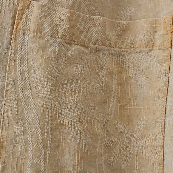 Carribean Joe Resort silk short sleeve beige palm tree print Button Up Shirt XL - Picture 10 of 11